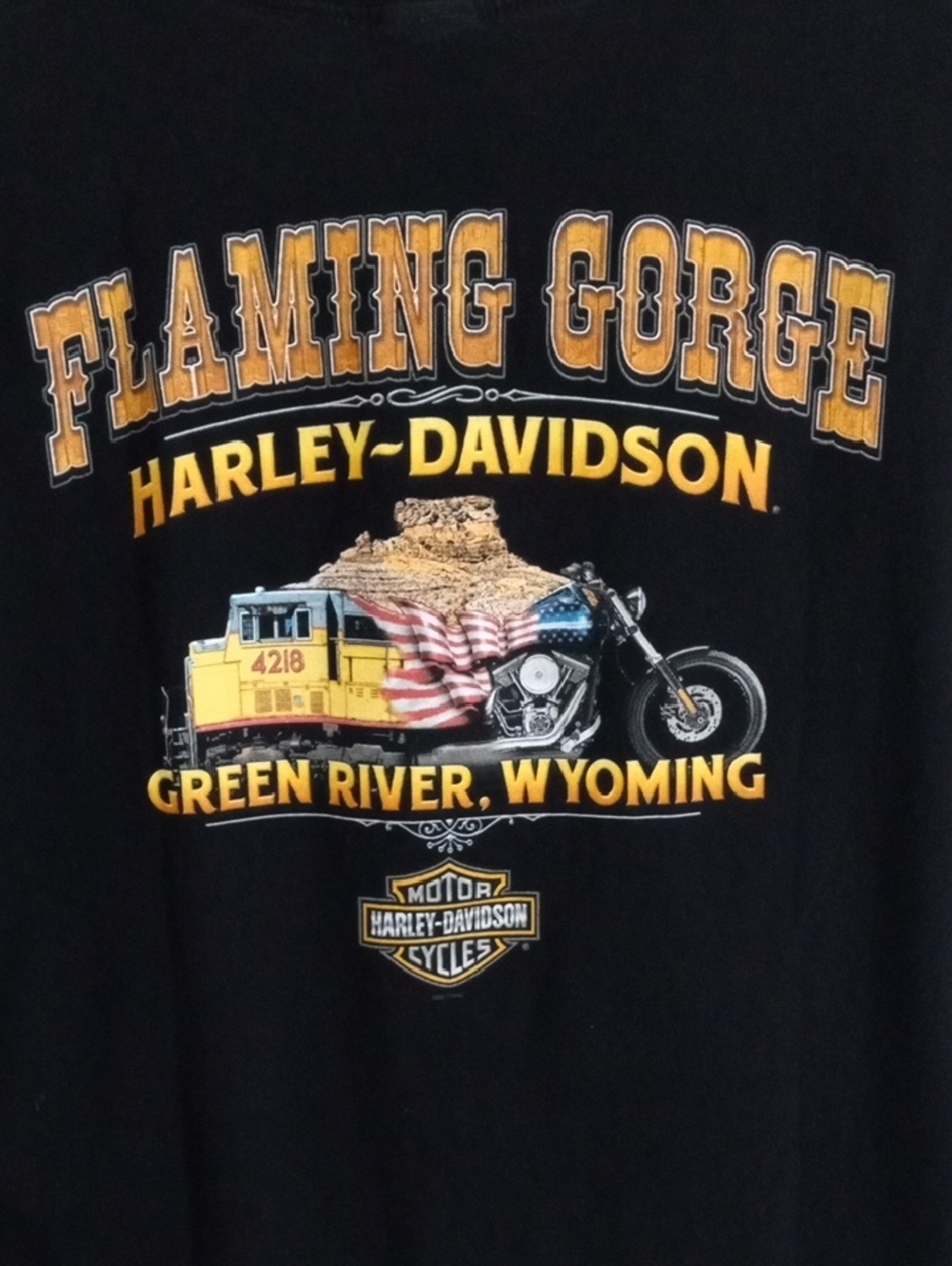 Harley-Davidson Black Short Sleeve Flames/Roses/Stars Tee Shirt Men’s Large - Picture 3 of 6